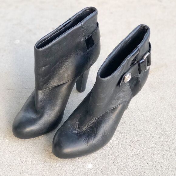 Coach Black Nappa Leather Gene ankle Booties 8.5 - Picture 1 of 7